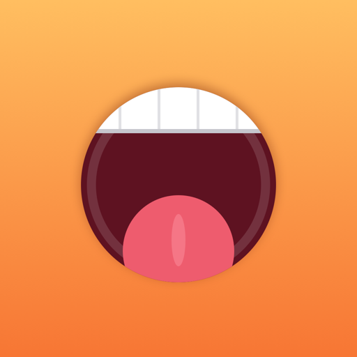 The Take a Bite app icon: a wide open cartoon mouth on an orange background.